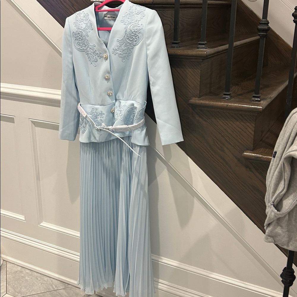 Self-Portrait Light Blue Midi Dress - Picture 5 of 8